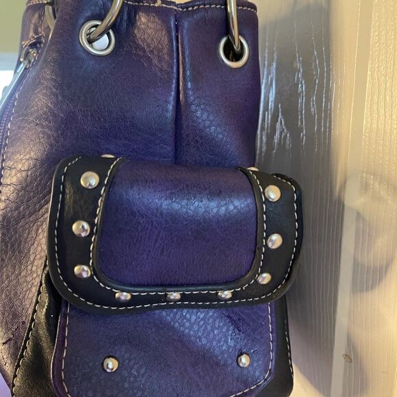 Purple and multi color Owl art and embroidery work  shoulder bag. - Picture 12 of 14